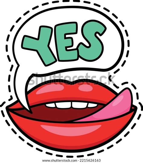 Yes Message Sexy Lips Pop Art Stock Vector Royalty Free