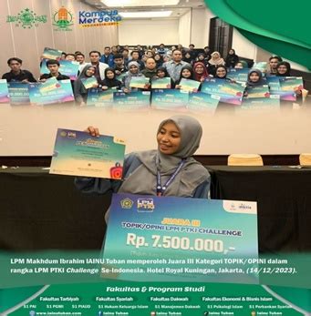 LPM Makhdum Ibrahim Bawa Juara Di PTKI Challenge IAINU Tuban