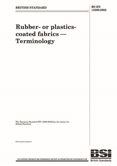 Bs En Rubber Or Plastics Coated Fabrics Terminology