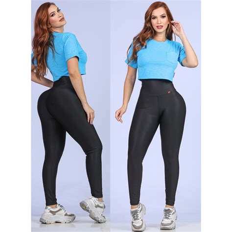 Calça bumbum gigante preta grossa legging Modeladora Empina Bumbum