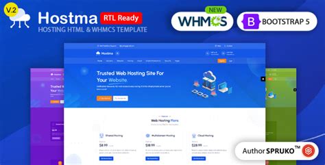 Hostma Hosting HTML WHMCS Template Latest Version Themeprison