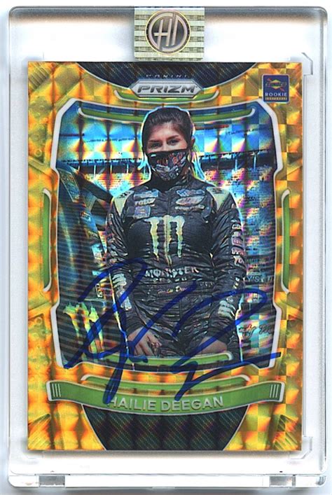 Hailie Deegan Signed 2021 Panini Prizm 35 Prizms Reactive Orange RC