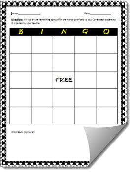 Customizable Bingo Template By Hashtag Teached Tpt