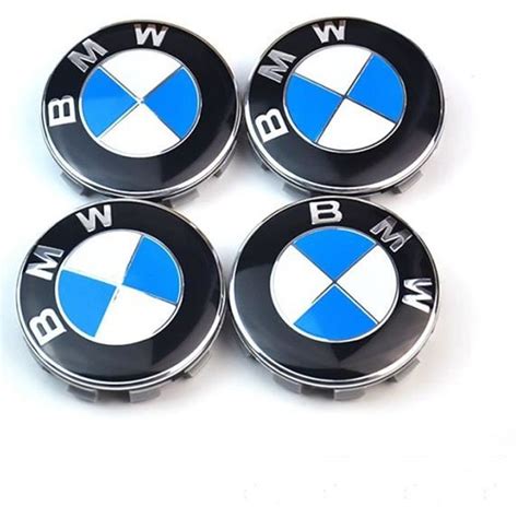 4pcs Logo Bmw 56mm Centre De Roue Cache Moyeu Jante Emblème Bleu