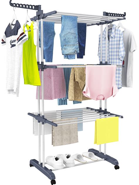 Homidec Clothes Drying Rack Oversized 4 Tier677 High Foldable