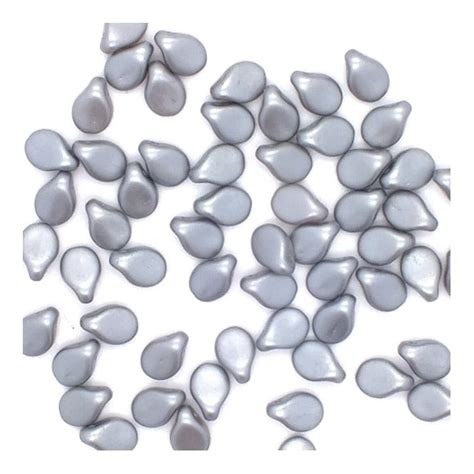 Preciosa Glass Pip Beads 5x7mm Pastel Light Grey 5g 35 Beads Aprx