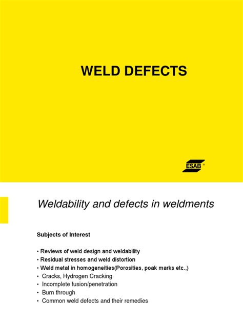 Weld Defects Pdf Welding Construction