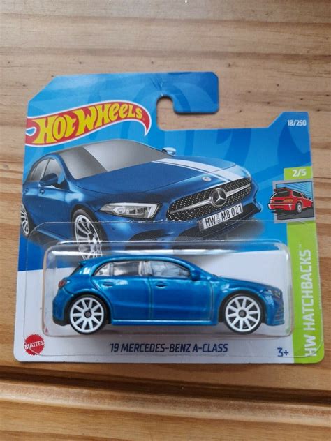 Hot Wheels Mercedes Benz A Class Blue HW Hatchbacks Birthday Gift Miniature Car Retro