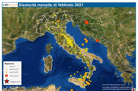 Le Mappe Mensili Della Sismicità Febbraio 2021 Ingvterremoti