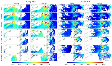 Amt Validation Comparison And Integration Of Goci Ahi Modis Misr