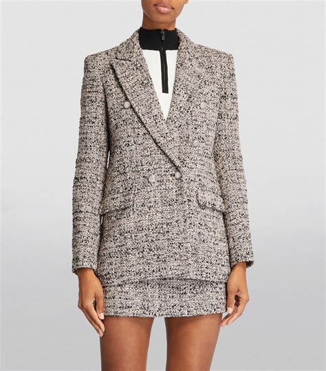 Womens Maje Pink Tweed Double Breasted Jacket Harrods UK