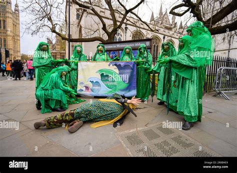 LONDON April 22 2023 Green Spirits At XR March In London Posing