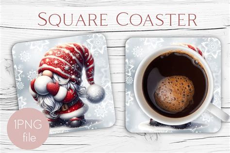 Christmas Gnome Square Coaster Mug Stand