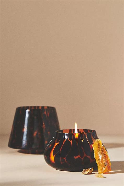 Cheena Woody Ambered Topaz Glass Mushroom Lamp Candle Anthropologie