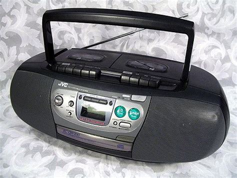 Sold Jvc Boombox Cd Portable System Rc Qw Bk Fm Am Radio Double