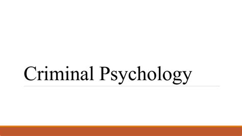 Criminal Psychology