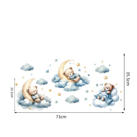 Adesivo De Parede Ursinhos Dormindo Elo Produtos Especiais