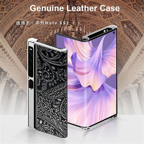 High End Genuine Leather Phone Case For Huawei Mate Xs2 Case Luxury Electroplated Case Mate Xs2