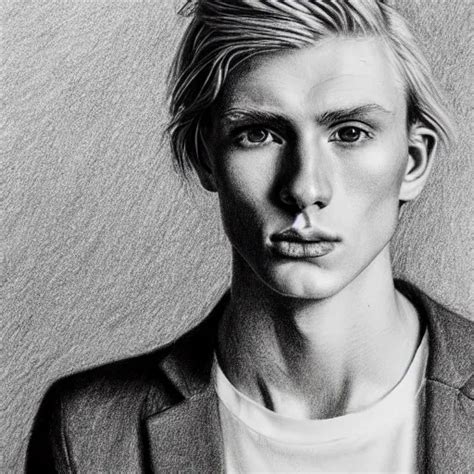 A Pencil Drawing Portrait Of A Blond Young Irish Man Stable Diffusion