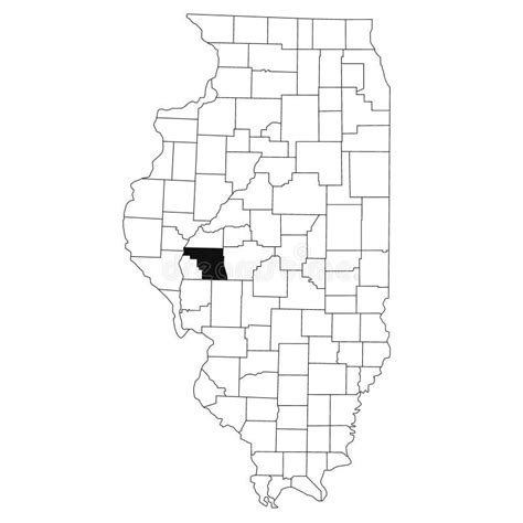 Map Of Morgan County In Illinois State On White Background Single
