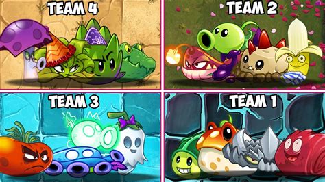 Pvz 2 Every Plant Teams With 4 Plants Vs Zombie Teams Who Is