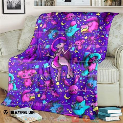 Hot Anime Pokemon Psychic Version Featuring Mewtwo Blanket Express