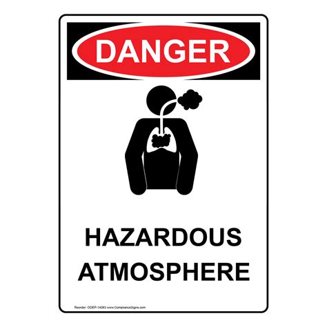 Vertical Hazardous Atmosphere Sign Symbol Osha Danger