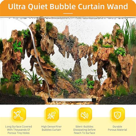 Hygger Aquarium Bubbler Air Stone Bar Kit Air Bubble Wand Fish Tank