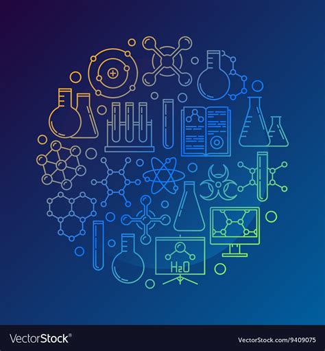 Chemistry concept round symbol Royalty Free Vector Image