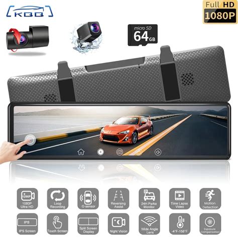 Kqq P Touch Screen Mirror Car Recorder Dvr Mirror Dashcam Con