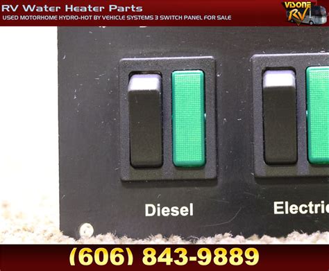 RV Appliances USED MOTORHOME HYDRO HOT BY VEHICLE SYSTEMS 3 SWITCH PANEL FOR SALE RV Water