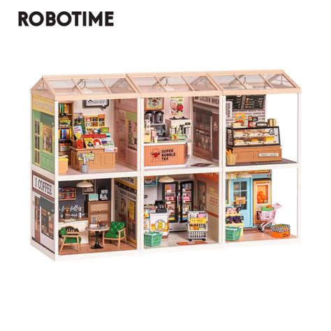 Robotime Rolife Super Creator Plastic Whole Set 1 24 Mini House 6 In 1 Six Grid Diy Miniature