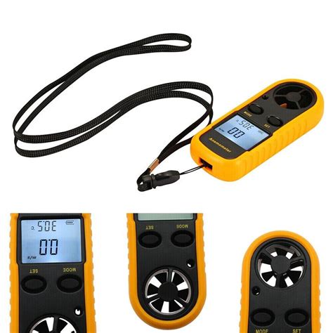 Anémomètre professionnel portable LCD air vitesse vent testeur de