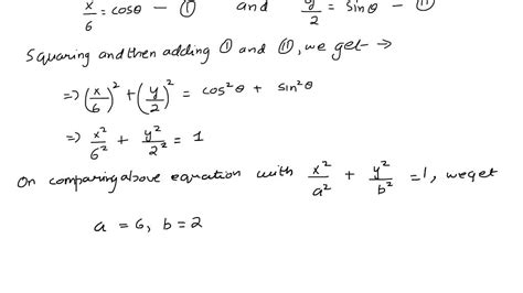 Solved Point Consider The Parametric Curve X 6cos 0 Y 2 Sin 0 2