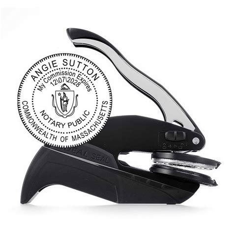 Round Massachusetts Notary Seal Embosser All State Notary