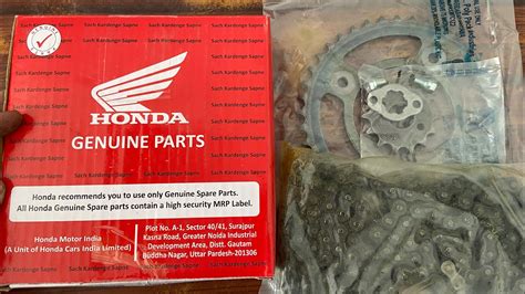 Honda Shine Genuine Chain Sprocket Kit Unboxing With Price Shinesp