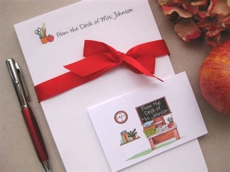 Personalized Teacher Stationery Gift Set by EchoingWindDesigns