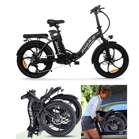 Avaka 20 Inch 500w Folding Electric Bicycle 48v 15ah Battery Pedal Assist Ebike Folding Bikes