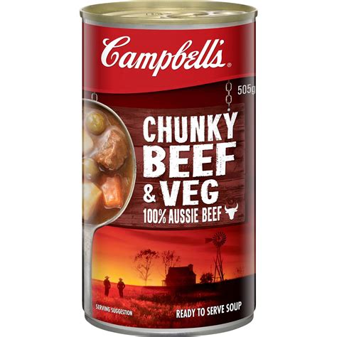 Calories In Campbell S Chunky Canned Soup Beef Hearty Filling Calcount