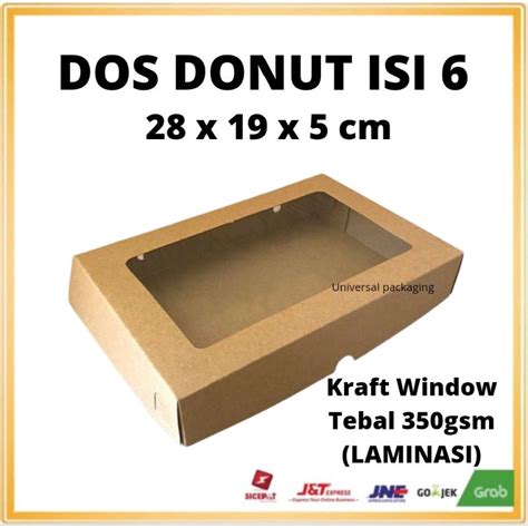 Jual Dos Kraft Donat Laminasi Isi Kue Donat Isi Window Laminasi