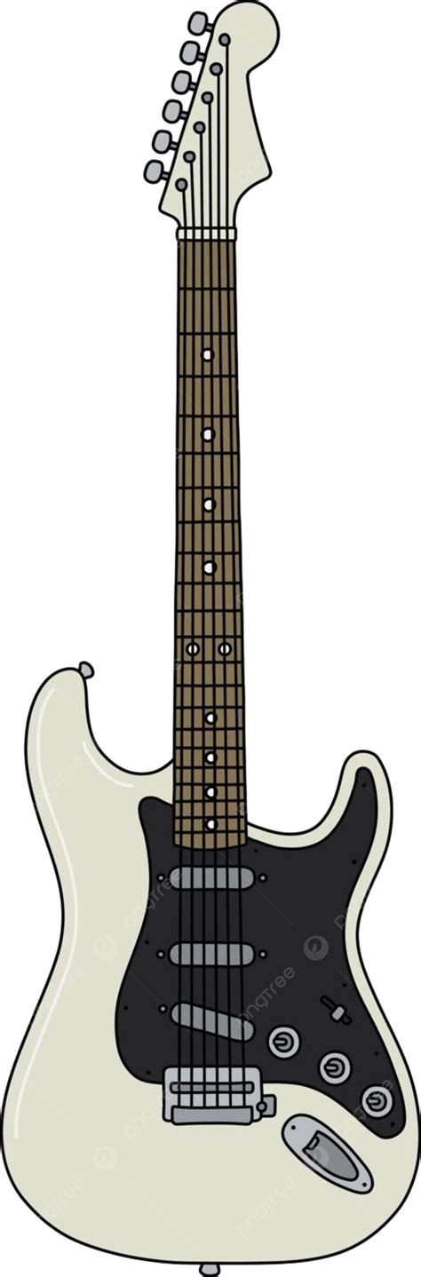 La Guitarra Eléctrica En Blanco Y Negro Guitarra Strat De Madera Vector