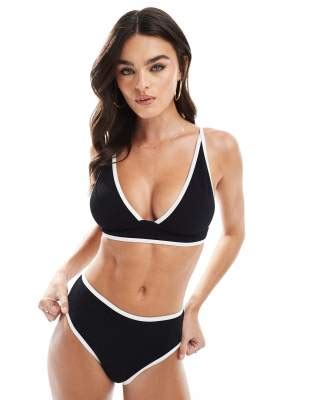 Vero Moda Set Bikini Nero Con Bordi A Contrasto Asos