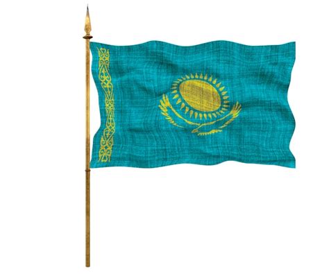 Premium Photo National Flag Of Kazakhstan Background With Flag Of