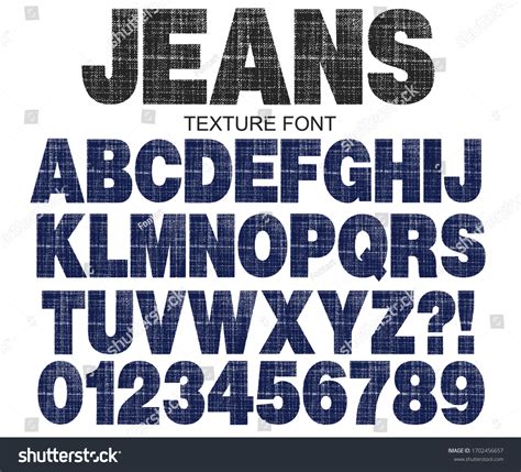 Jeans Font Vector Fabric Texture Font Stock Vector (Royalty Free ...