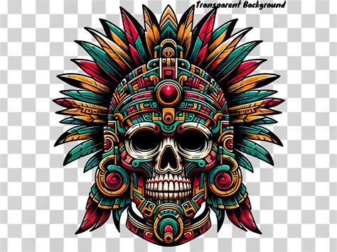 Aztec Png Aztec Warrior Skull Png, Aztec Clipart Pattern Design Art for Commercial Use, Personal ...