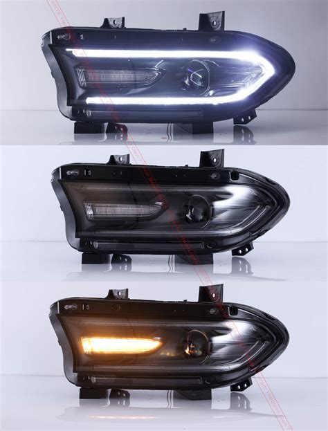 Ninte For 2015 2023 Dodge Charger Headlight Pair Fits Srt Rt Gt Hellcat Widebody Halogen Black