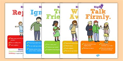 Free High Five How To Deal With Bullying Posters Ks1 Resources