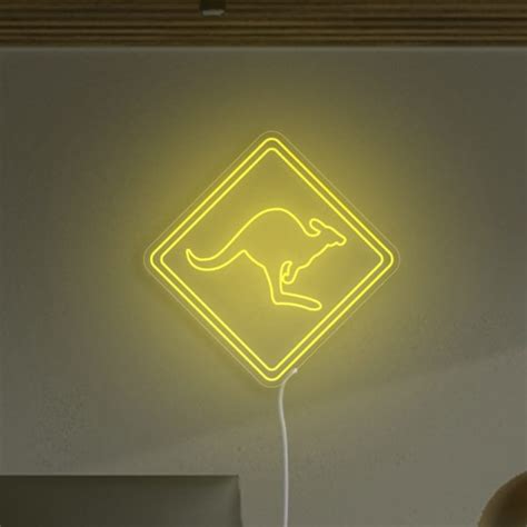 Kangaroo Crossing Australia LED Neon Sign