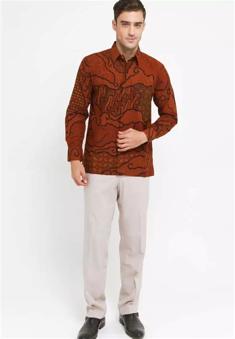 Jual Batik Kedu Biji Kopi Lengan Panjang Original Zalora Indonesia