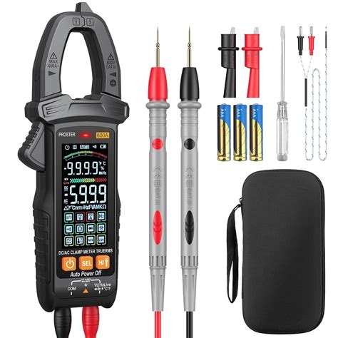 Proster Smart Digital Clamp Meter TRMS 6000counts 600A Color Screen DC